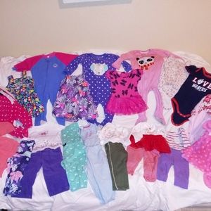 30+ LOT of mixed GIRL TODDLER clothes 12 months